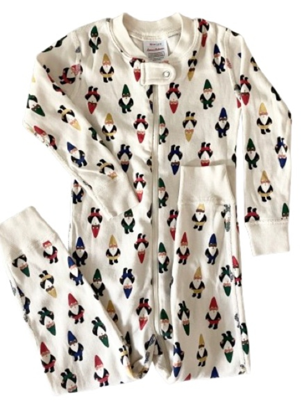 Hanna Andersson Baby Toddler 3T 90cm Organic Cotton Rainbow Gnome zip Pajamas